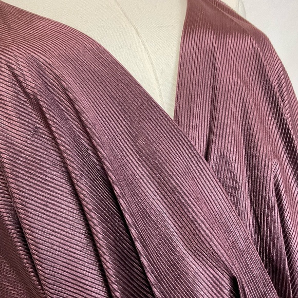 BCBGeneration Dress Plum Purple Draped Wrap Cocktail Summer Formal Size Medium - Picture 4 of 9